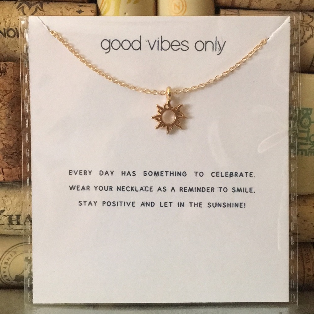 2/$15 Necklaces ☀️ NWT Gold Good Vibes Only Sun